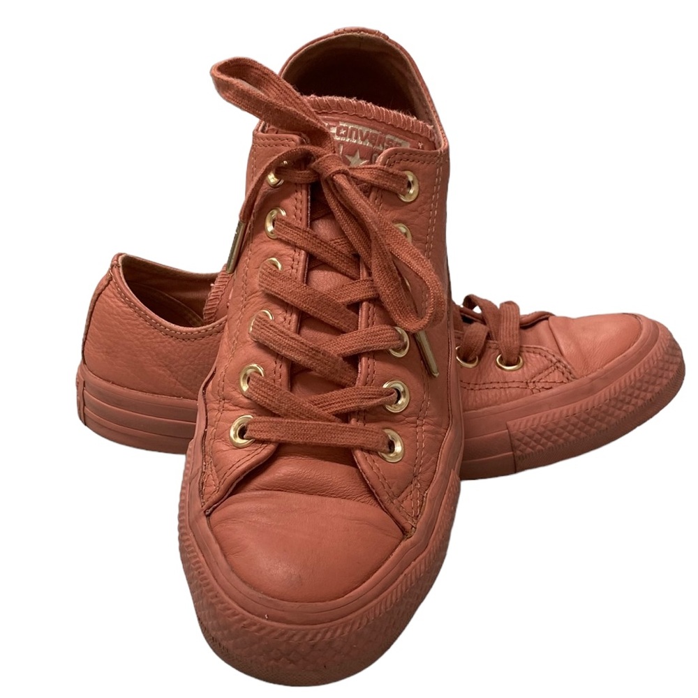 Converse Chuck Taylor Pink Mauve Leather Monochrome Low Top Sneakers Sz 7 Men 5